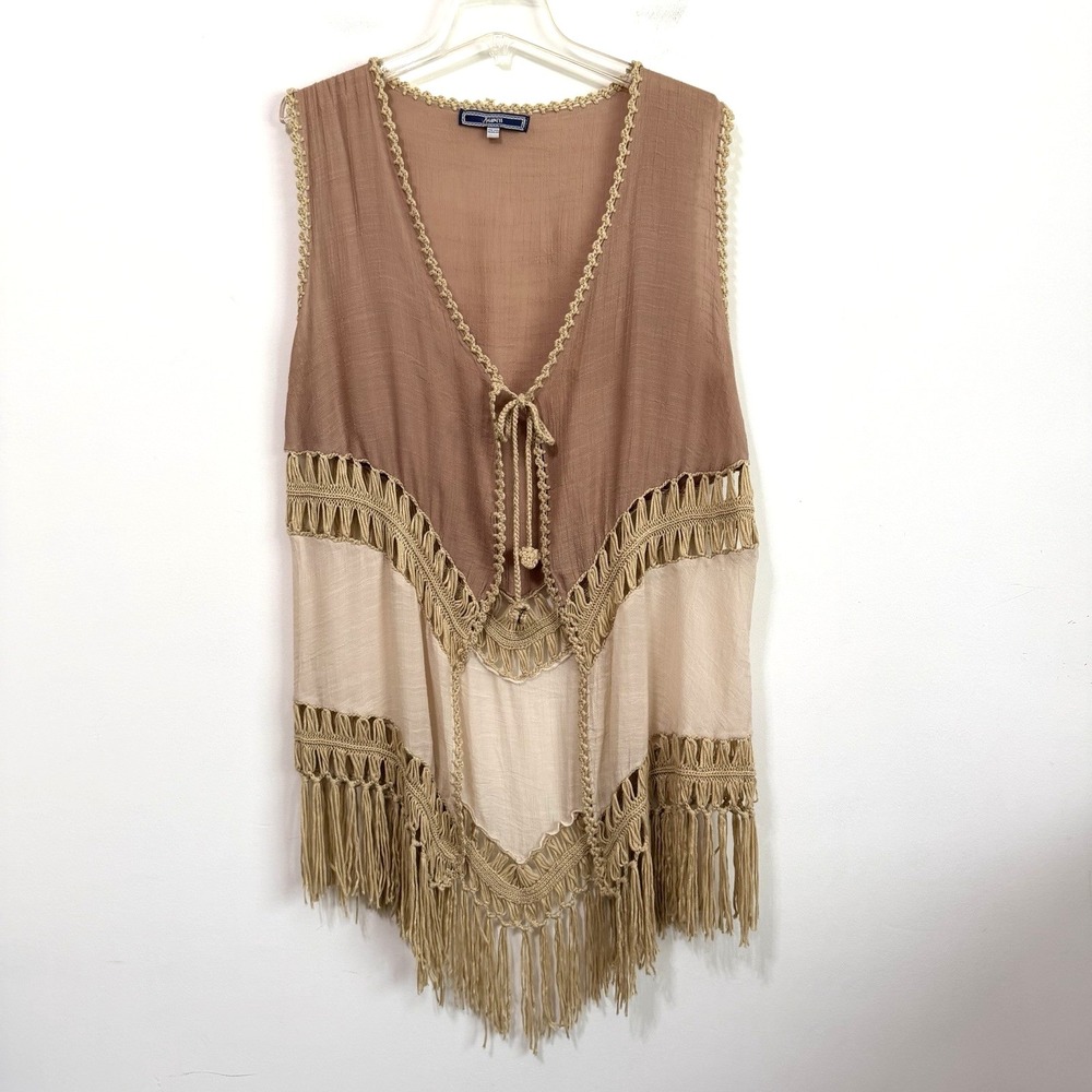 Highness Boutique Crochet Sleeveless Cardigan Swim Cover? One Size‎ Boho Concert